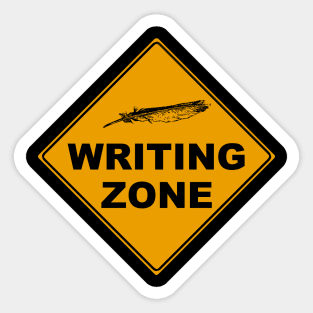 Caution Writing Zone Sticker